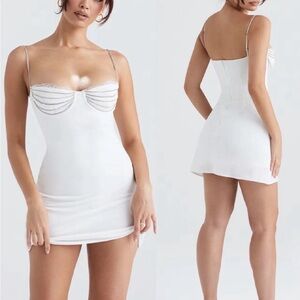 House of CB rhinestone dress🦢🤍⬜️